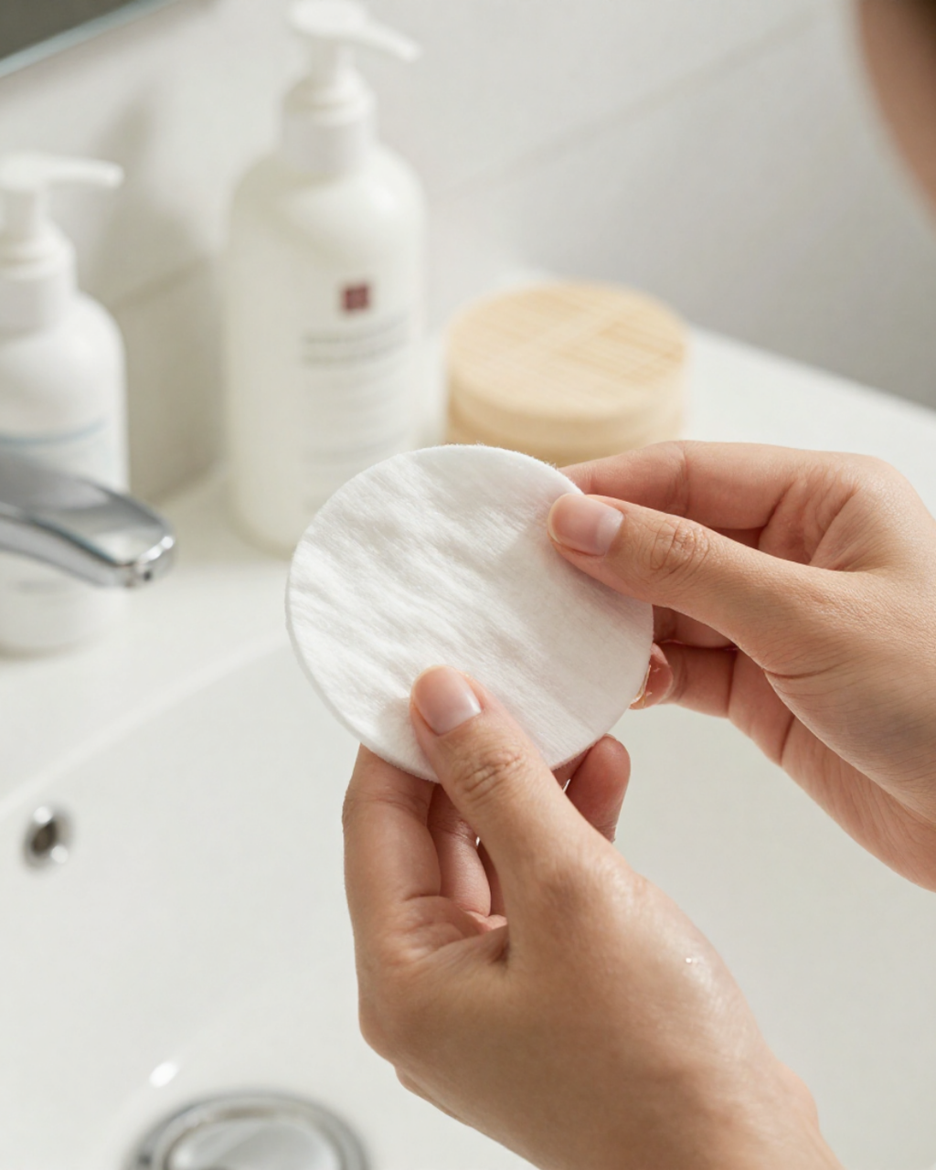 Duurzame wattenschijfjes van zachte bamboevezels voor make-up verwijderen en huidverzorging.