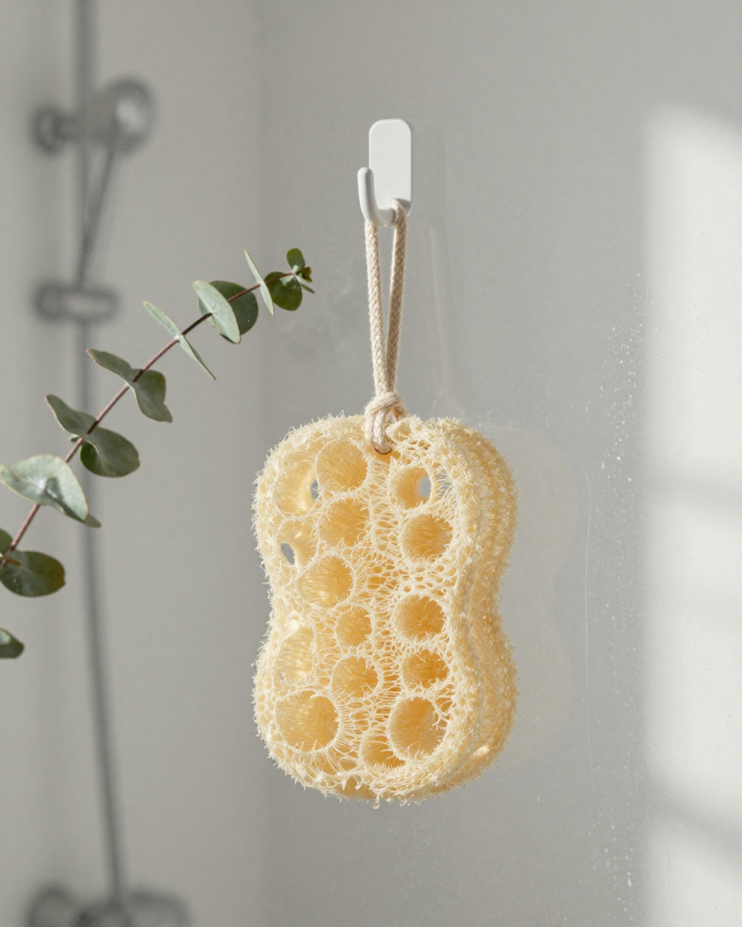 Plasticvrije loofah spons set voor een natuurlijke en zero waste schoonmaakroutine.