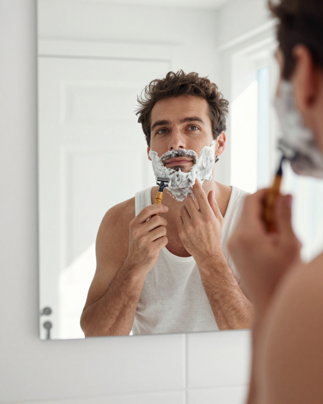 Eco safety razor starterset voor een stijlvolle, duurzame en huidvriendelijke scheerroutine.