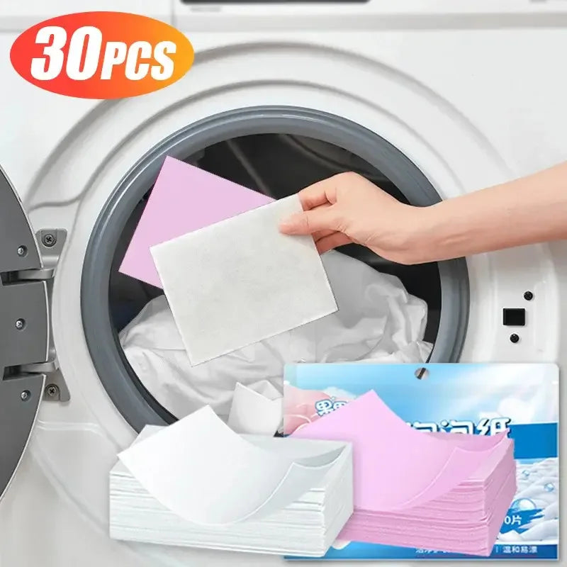 Biologisch afbreekbare eco wasstrips voor duurzaam wassen zonder plastic flessen of vloeibaar wasmiddel.
