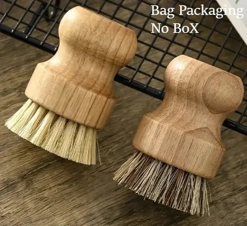 Duurzame houten afwasborstels met kokos- en sisalborstels in een plasticvrije verpakking.